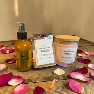 3 Piece Rose Garden Sanctuary Set | Rose Candle + Wax Melts + Room Spray